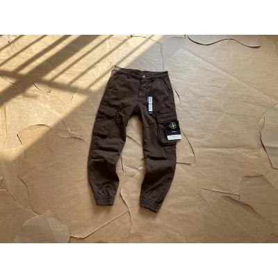 Брюки-карго Stone Island Embroidered Pocket Logo "Black" фото № 8