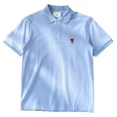 Поло Amiri Red Logo "Blue/White"