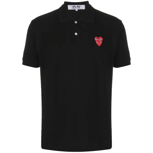 Поло Comme des Garcons Play Double Red Heart "Black"