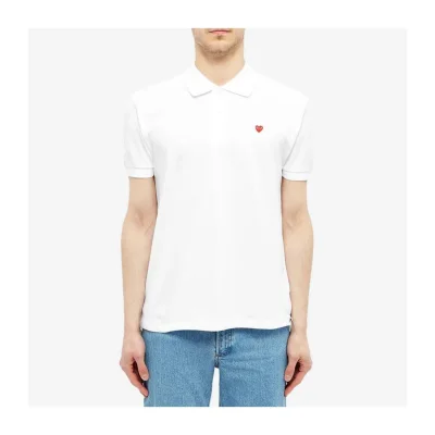 Поло Comme des Garcons Play Red Small Heart "Белый" фото № 2