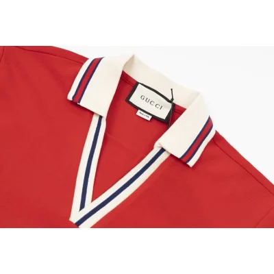 Поло Gucci Cotton With Logo "Red" фото № 4