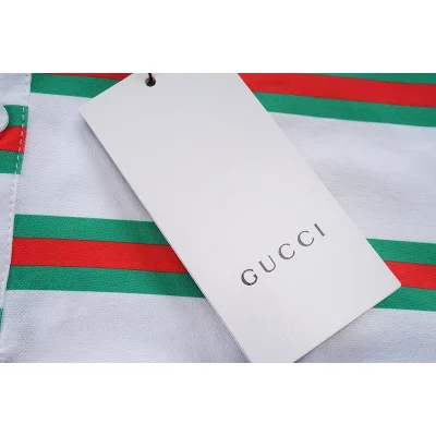 Поло Gucci Striped - Brand Print "White" фото № 3