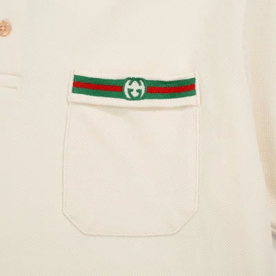Поло Gucci With Green Stripes "Cream" фото № 4