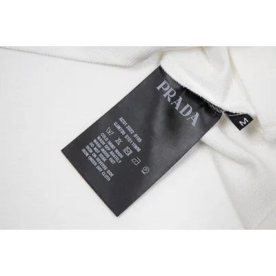 Поло Prada With Leather Logo Patch "White" фото № 3