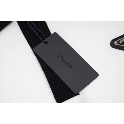 Поло Prada With Leather Logo Patch "White" фото № 8