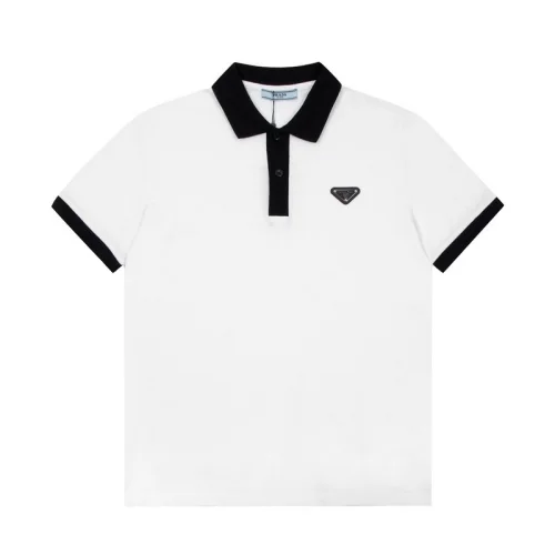 Поло Prada With Leather Logo Patch "White"