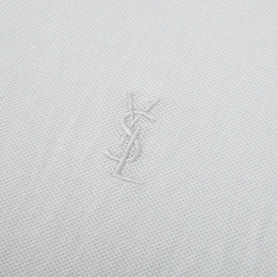 Поло Saint Laurent Three-Letter Logo "White" фото № 5
