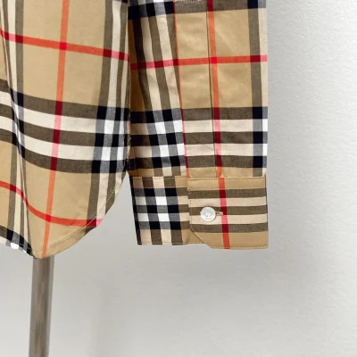 Рубашка Burberry Red And Black Lines Allsides Checked Print "Brown" фото № 7