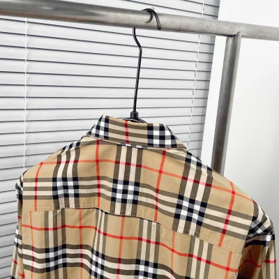 Рубашка Burberry Checked Print Allsides Red And Dark Lines "Brown" фото № 7