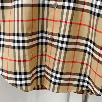 Рубашка Burberry Checked Print Allsides Red And Dark Lines "Brown" фото № 5