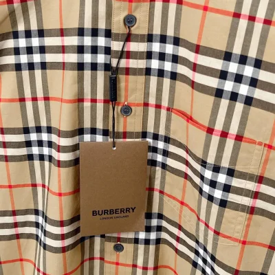 Рубашка Burberry Checked Print Allsides Red And Dark Lines "Brown" фото № 3