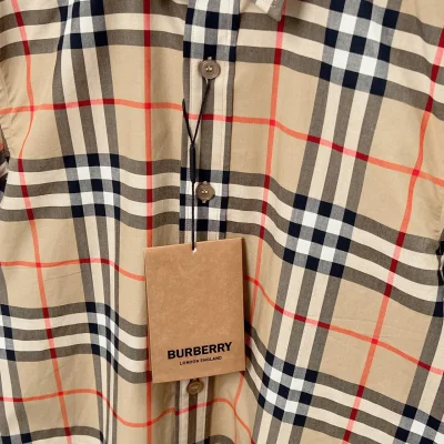 Рубашка Burberry Red Lines Allsides Checked Print "Brown" фото № 3