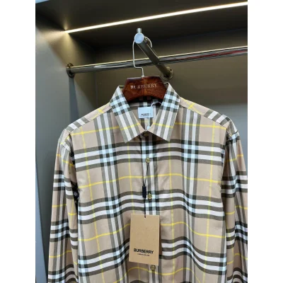 Рубашка Burberry Allsides Print Horizontal And Vertical Colorful Lines "Beige" фото № 4
