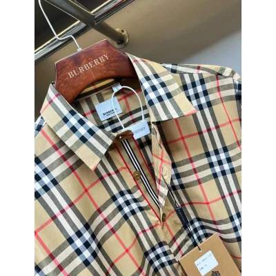 Рубашка Burberry Print Checked Red And Black And White Lines "Beige" фото № 4