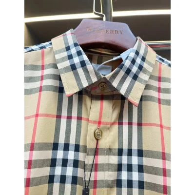 Рубашка Burberry Print Checked Red And Black And White Lines "Beige" фото № 3