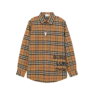 Рубашка Burberry Style In Cage And An Inscription "Brown"