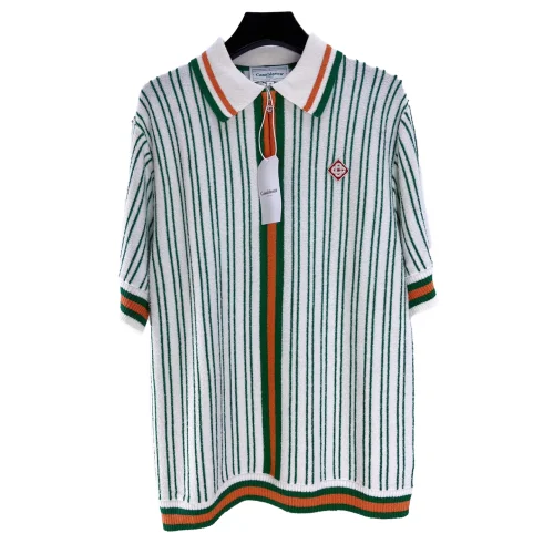 Рубашка Casablanca Green And Orange Vertical Lines Print "Green"