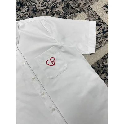 Рубашка Christian Dior Red Heart On Pocket CD "White" фото № 3