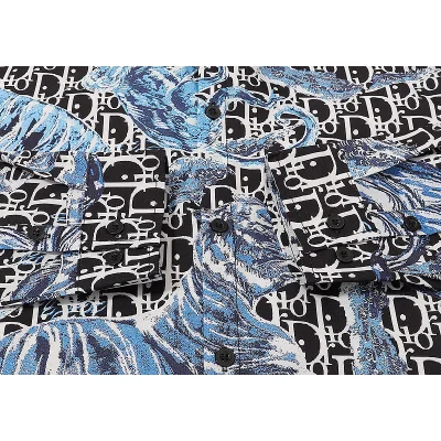 Рубашка Dior Long Sleeve With Logo "Blue/Black" фото № 7