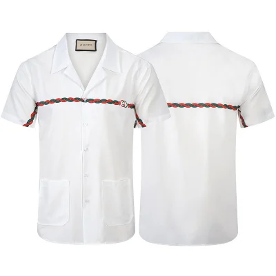 Рубашка Gucci Two Front Pockets And Braid Print "White" фото № 9