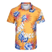 Рубашка Casablanca Short Sleeves Blue Flowers With Red Leaves "Orange"