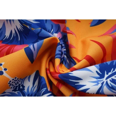 Рубашка Casablanca Short Sleeves Blue Flowers With Red Leaves "Orange" фото № 3 Рубашка Casablanca Short Sleeves Blue Flowers With Red Leaves "Orange" фото № 3