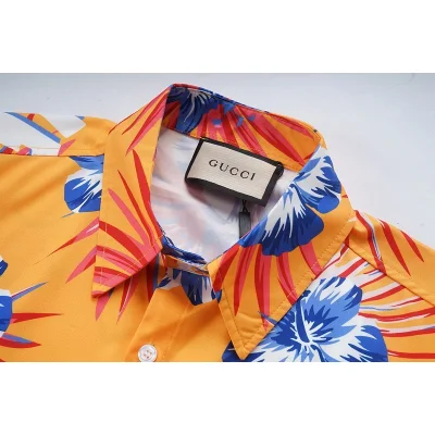 Рубашка Casablanca Short Sleeves Blue Flowers With Red Leaves "Orange" фото № 4 Рубашка Casablanca Short Sleeves Blue Flowers With Red Leaves "Orange" фото № 4