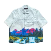 Рубашка Louis Vuitton On Rivets "White/Blue"