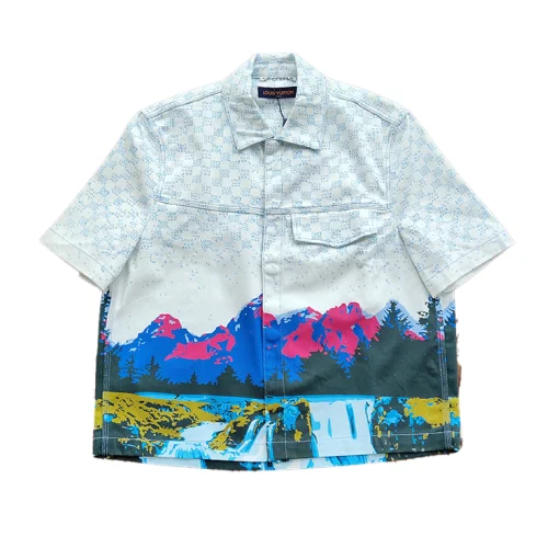 Рубашка Louis Vuitton On Rivets "White/Blue"