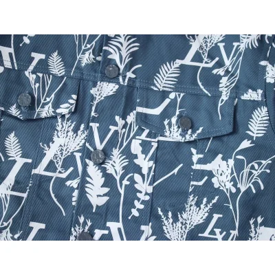 Джинсовая Рубашка Louis Vuitton With Elements Of Vegetation "Blue/White" фото № 6