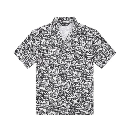 Рубашка Palm Angels Palm Patterns "White/Black"
