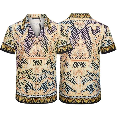 Рубашка Versace Ornament And Logo "Beige" фото № 8