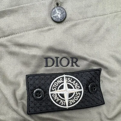 Шорты Stone Island x Christian Dior Black Embroired Frontside Print Compass "Gray" фото № 4