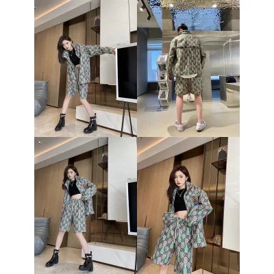 Шорты GUCCI Fruit Print "Grey, Green" фото № 2