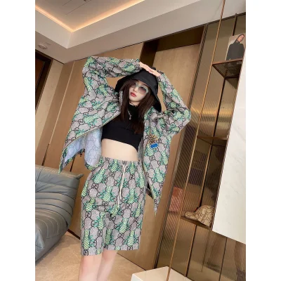 Шорты GUCCI Fruit Print "Grey, Green" фото № 4