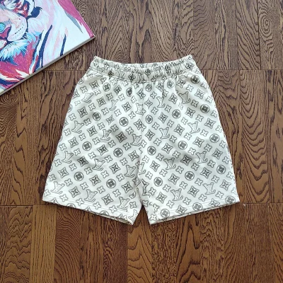 Шорты Louis Vuitton Cotton - Emblem Print "Cream/Gray" фото № 9