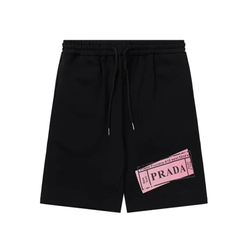 Шорты Prada With Pink Logo Plate "Black"