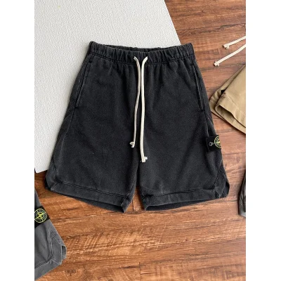 Шорты Stone Island Cotton With A Logo Patch "Black" фото № 2