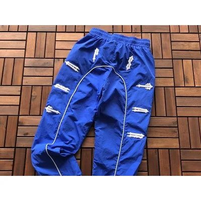 Спортивные штаны Trapstar Decorated By Stripe And Repeating Embroidered Logo "Blue" фото № 2