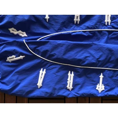 Спортивные штаны Trapstar Decorated By Stripe And Repeating Embroidered Logo "Blue" фото № 4