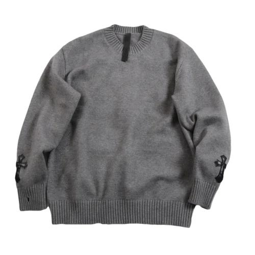 Свитер Chrome Hearts Leather Logo "Gray"