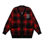 Кардиган MLB Plaid With Back Inscription "Red"