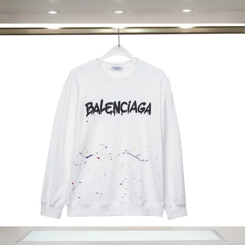Свитшот Balenciga Paint Drops And Text Logo "White"