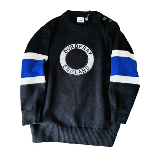 Свитшот Burberry With Stripes On The Sleeves "Black"