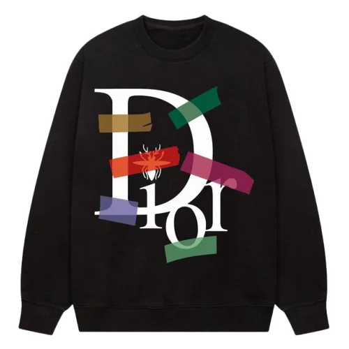 Свитшот Christian Dior Colorful Scotches Frontside Logo "Black"