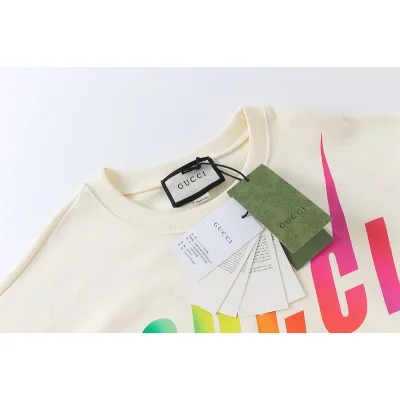 Свитшот Gucci Gradient Lightning Letter Logo Round Neck "White" фото № 3