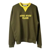 Свитшот Miu Miu Frontside Yellow Logo Miu Miu Club "Green"