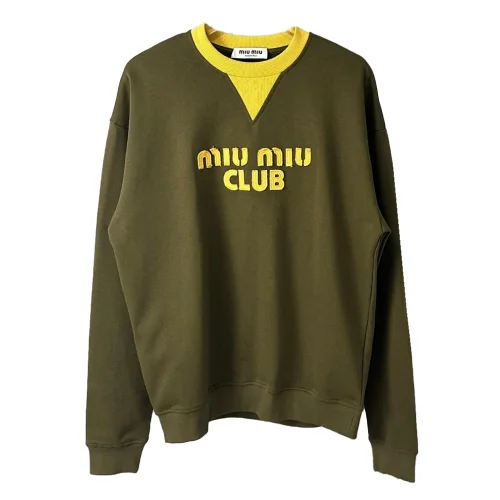 Свитшот Miu Miu Frontside Yellow Logo Miu Miu Club "Green"