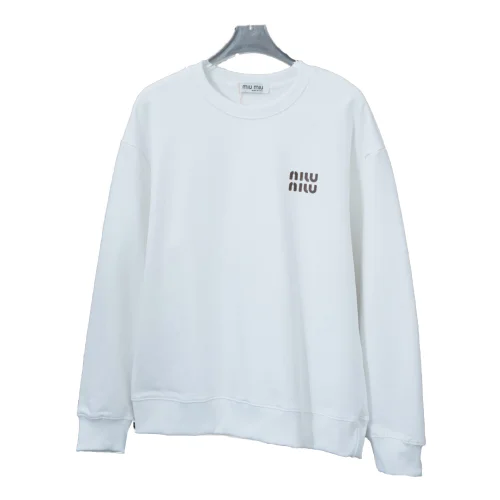 Свитшот Miu Miu Frontside Volumetric Brown Logotype "White"