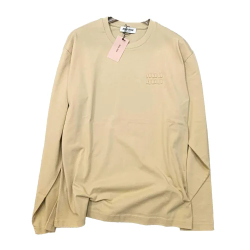 Свитшот Miu Miu Frontside Light Brown Logotype Miu Miu "Beige"